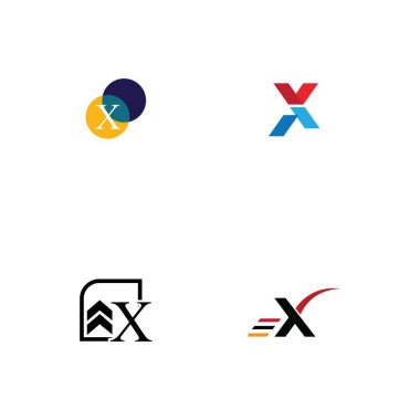 Harf X Logo Şablon Şablon tasarımı