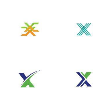 Harf X Logo Şablon Şablon tasarımı