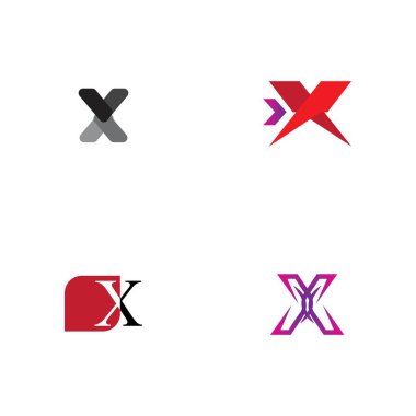 Harf X Logo Şablon Şablon tasarımı