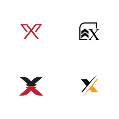 Harf X Logo Şablon Şablon tasarımı