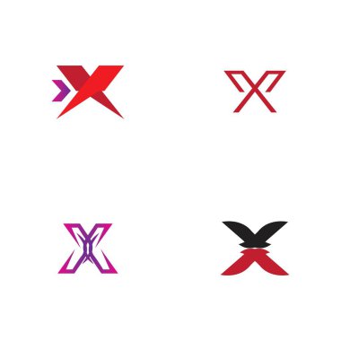 Harf X Logo Şablon Şablon tasarımı