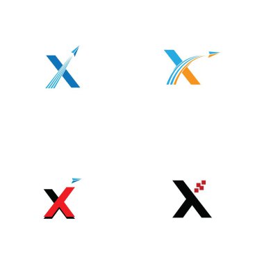 Harf X Logo Şablon Şablon tasarımı