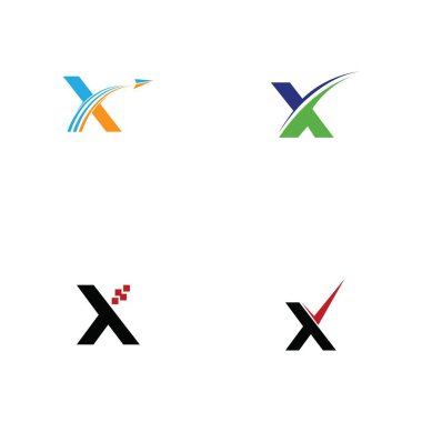 Harf X Logo Şablon Şablon tasarımı