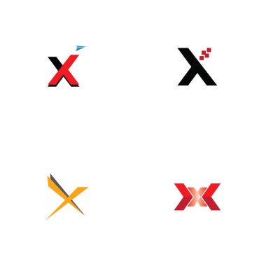 Harf X Logo Şablon Şablon tasarımı