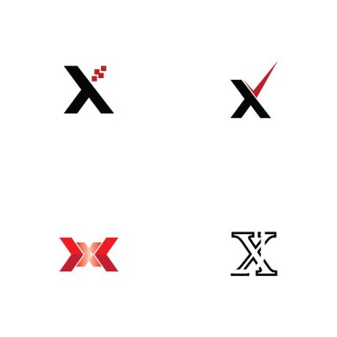 Harf X Logo Şablon Şablon tasarımı