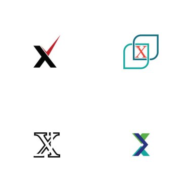 Harf X Logo Şablon Şablon tasarımı