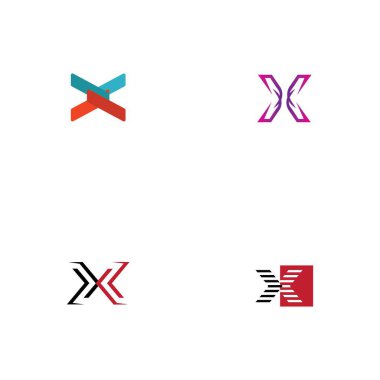 Harf X Logo Şablon Şablon tasarımı