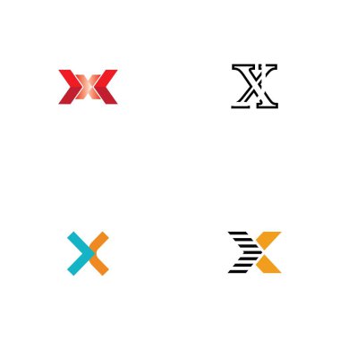 Harf X Logo Şablon Şablon tasarımı