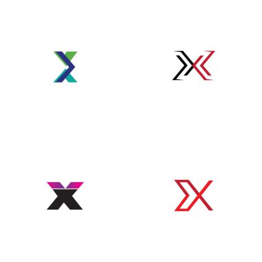 Harf X Logo Şablon Şablon tasarımı
