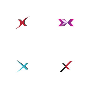 Harf X Logo Şablon Şablon tasarımı