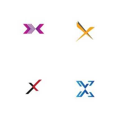 Harf X Logo Şablon Şablon tasarımı