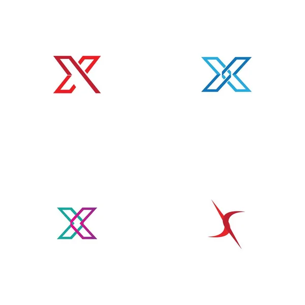 Conjunto Carta Logotipo Modelo Vetor Ícone Design — Vetor de Stock