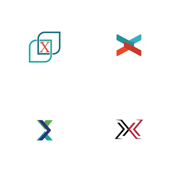 文字Xロゴテンプレートアイコンデザインのセット — ストックベクタ