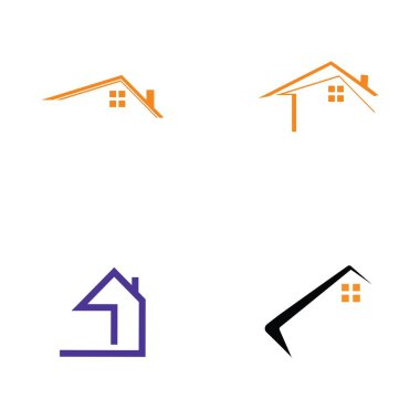 Ev logosu vektör resimleme şablonu seti