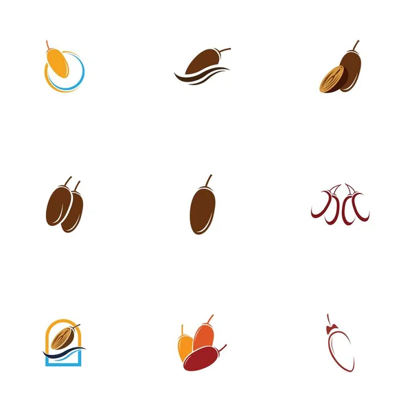 Dates Motifs Logo Fruit Modèle Logo Arabian Fruit — Image vectorielle