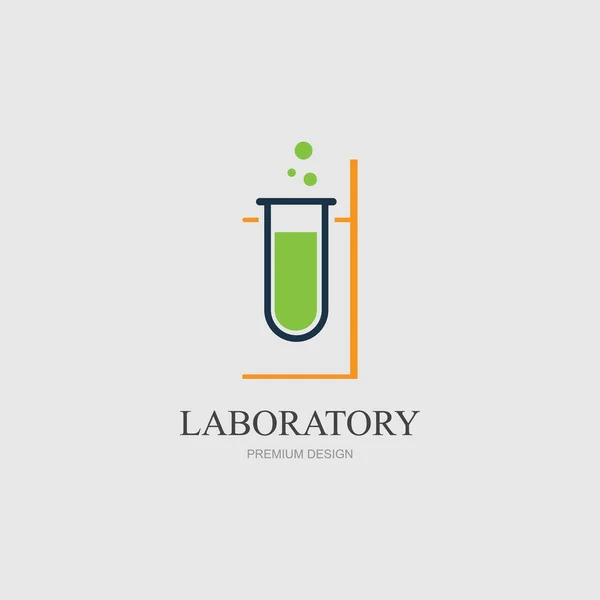Ilustração Vetorial Modelo Design Logotipo Laboratório —  Vetores de Stock