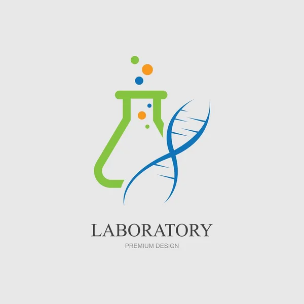 Illustration Vectorielle Modèle Conception Logo Laboratoire — Image vectorielle