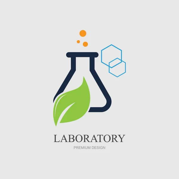 Ilustração Vetorial Modelo Design Logotipo Laboratório —  Vetores de Stock