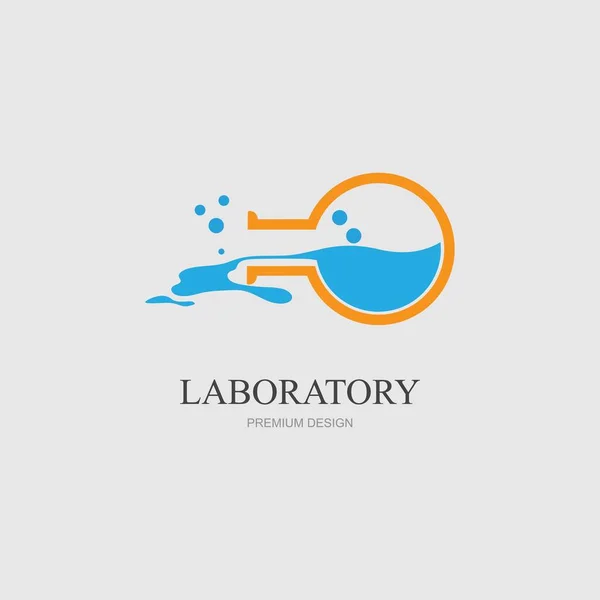 Illustration Vectorielle Modèle Conception Logo Laboratoire — Image vectorielle