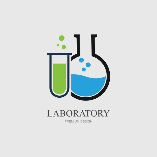 Ilustração Vetorial Modelo Design Logotipo Laboratório —  Vetores de Stock