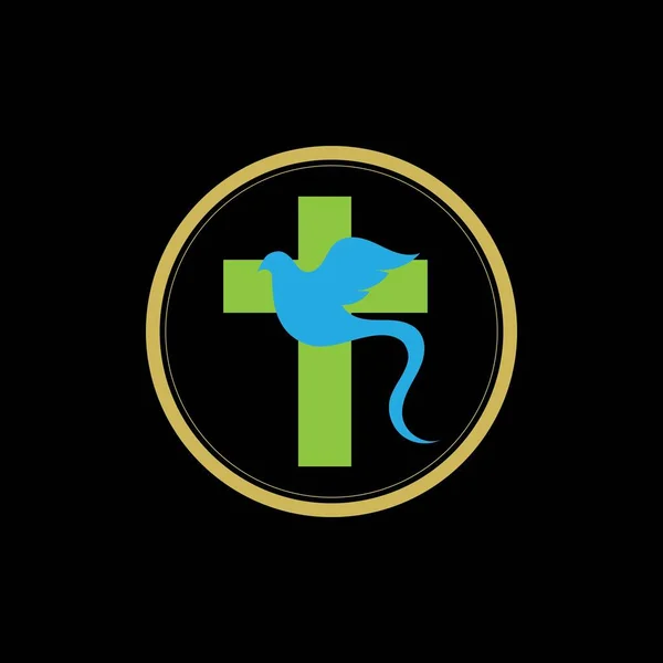 Εικονογράφηση Φορέα Λογότυπο Εκκλησία Μαύρο Φόντο Σχεδιασμό — Διανυσματικό Αρχείο