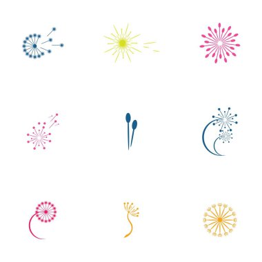 bir karahindiba amblemi ve çiçek çizimi sembolü koleksiyonu