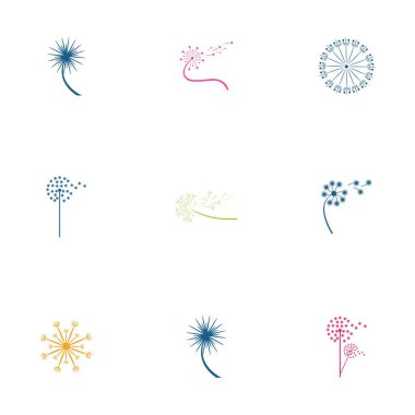 bir karahindiba amblemi ve çiçek çizimi sembolü koleksiyonu