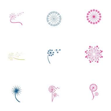 bir karahindiba amblemi ve çiçek çizimi sembolü koleksiyonu