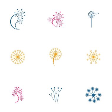 bir karahindiba amblemi ve çiçek çizimi sembolü koleksiyonu