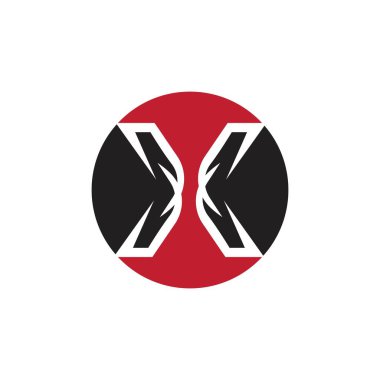 Harf X İş kurumsal birleşik vektör logo tasarım şablonu