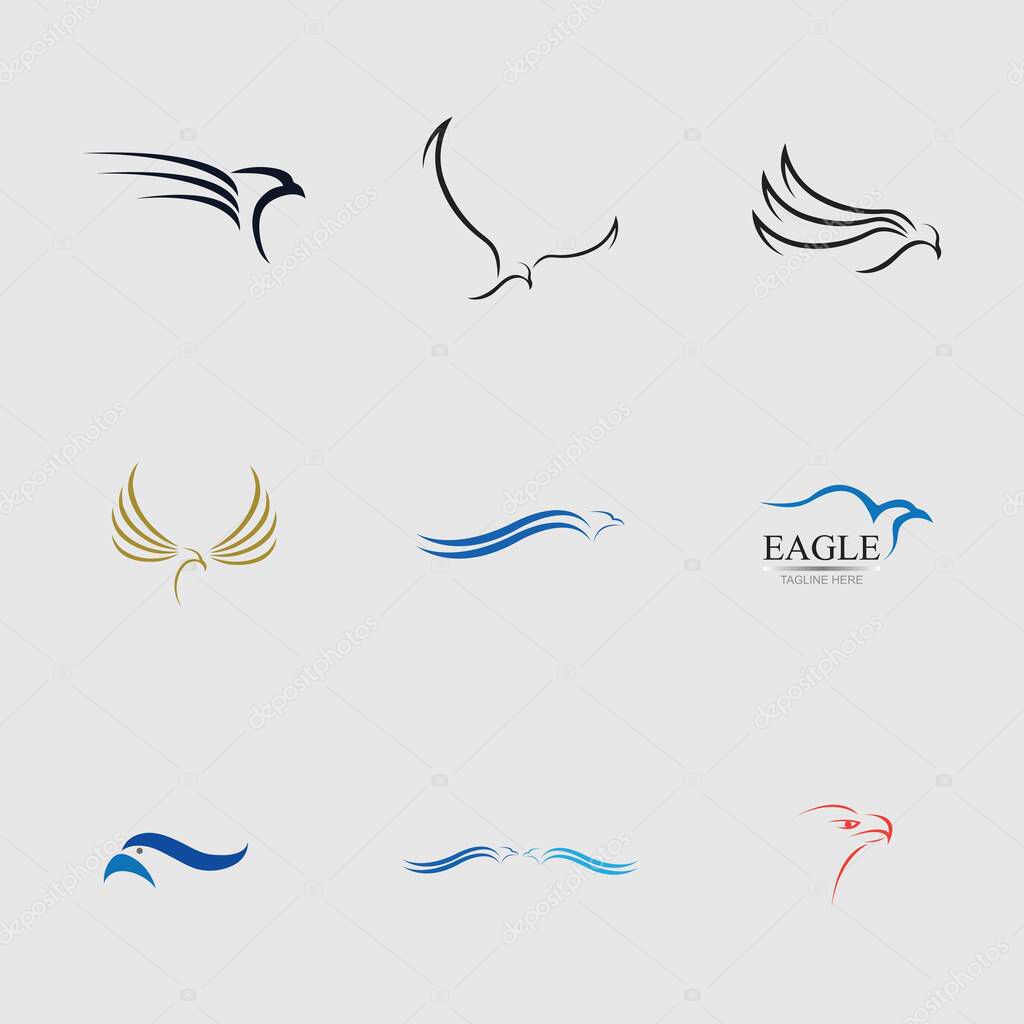 Set of eagle logo vector illustration design template - vector