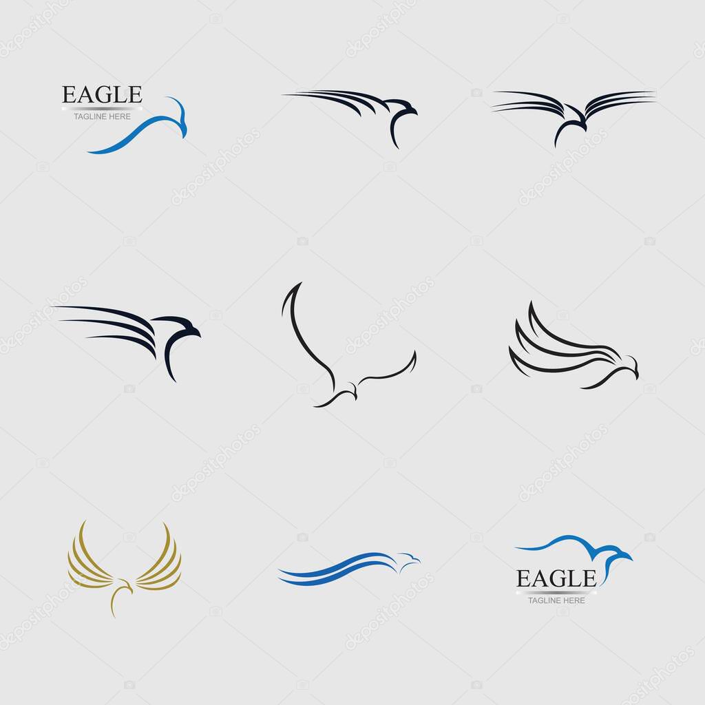 Set of eagle logo vector illustration design template - vector