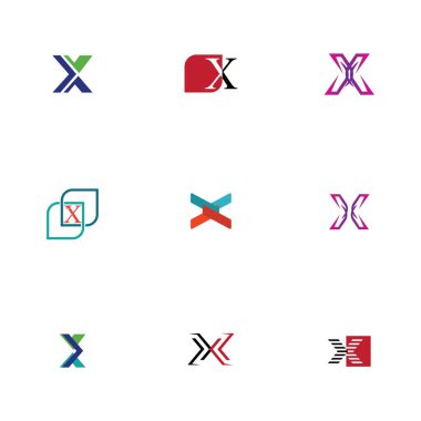 yaratıcı Harf X Logosu Şablon vektör tasarımı