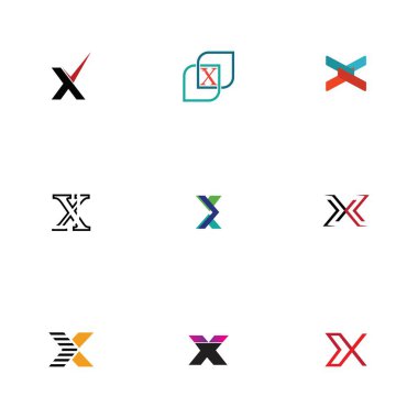 yaratıcı Harf X Logosu Şablon vektör tasarımı