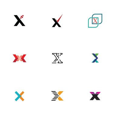 yaratıcı Harf X Logosu Şablon vektör tasarımı