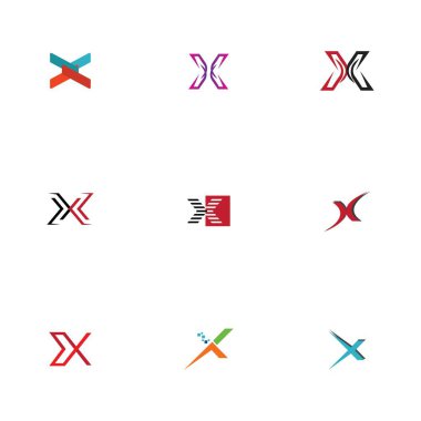 yaratıcı Harf X Logosu Şablon vektör tasarımı