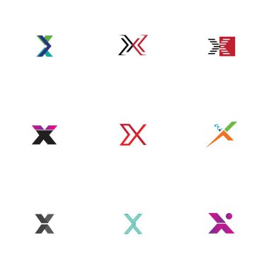 yaratıcı Harf X Logosu Şablon vektör tasarımı