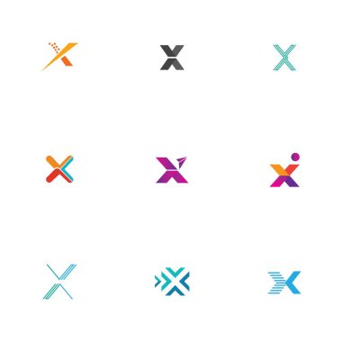 yaratıcı Harf X Logosu Şablon vektör tasarımı