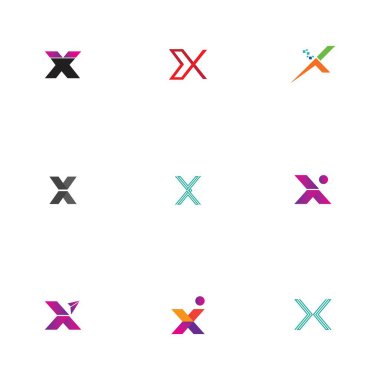 yaratıcı Harf X Logosu Şablon vektör tasarımı