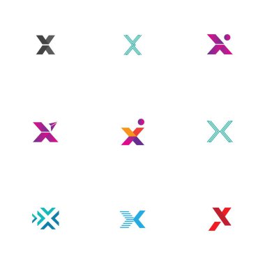 yaratıcı Harf X Logosu Şablon vektör tasarımı