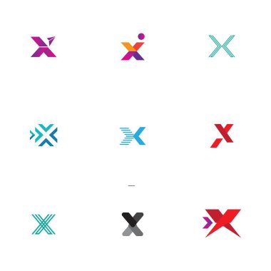 yaratıcı Harf X Logosu Şablon vektör tasarımı