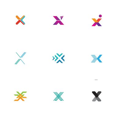 yaratıcı Harf X Logosu Şablon vektör tasarımı