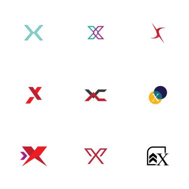 yaratıcı Harf X Logosu Şablon vektör tasarımı