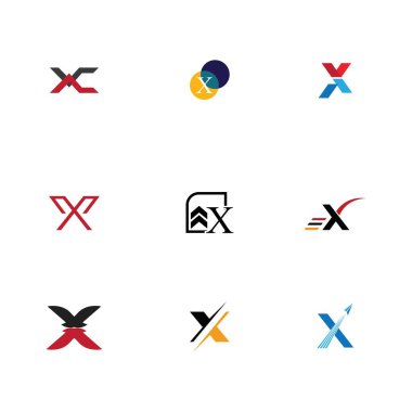 yaratıcı Harf X Logosu Şablon vektör tasarımı