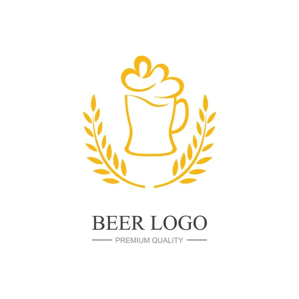 Bier Vintage Logo Design Vorlage Inspiration Vektor Illustration — Stockvektor
