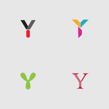 Y Harfi Logo Şablon Şablon tasarımı