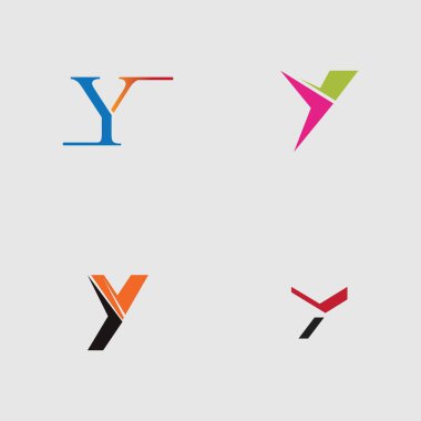 Y Harfi Logo Şablon Şablon tasarımı