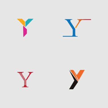Y Harfi Logo Şablon Şablon tasarımı