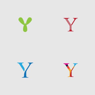 Y Harfi Logo Şablon Şablon tasarımı