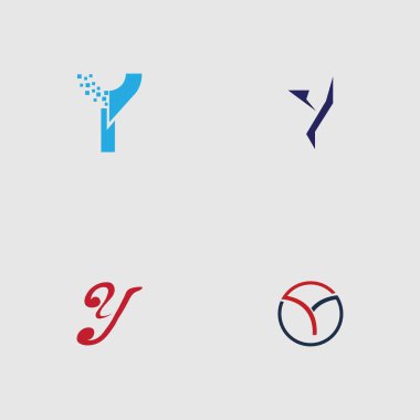 Y Harfi Logo Şablon Şablon tasarımı